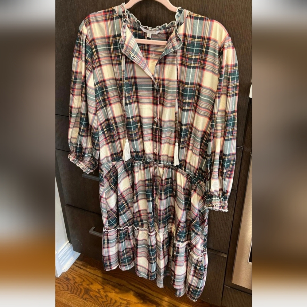 Simply Southern Multicolor Plaid Womens Dress Size S